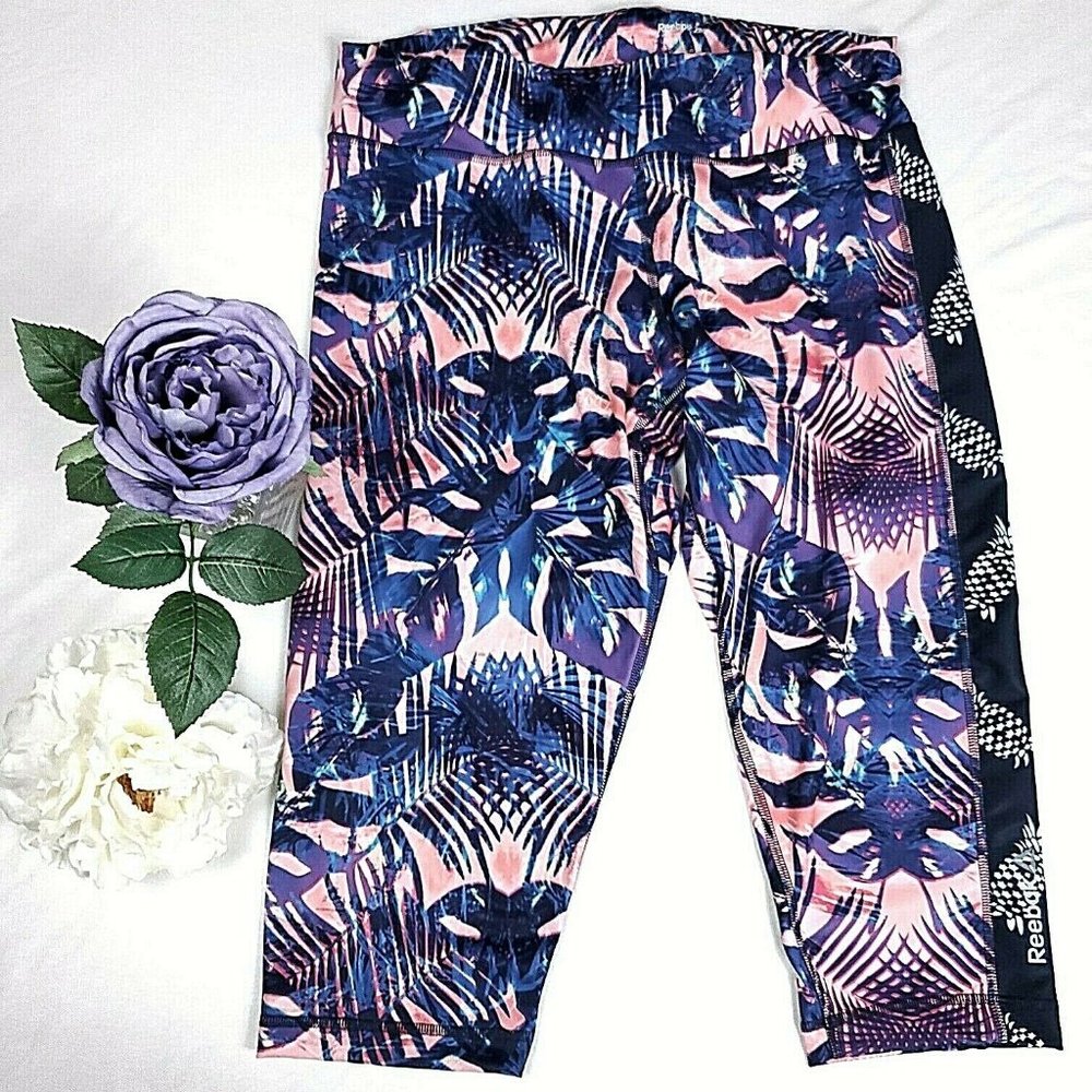 Reebok Capri Leggings PlayDry Women's Sz L Large